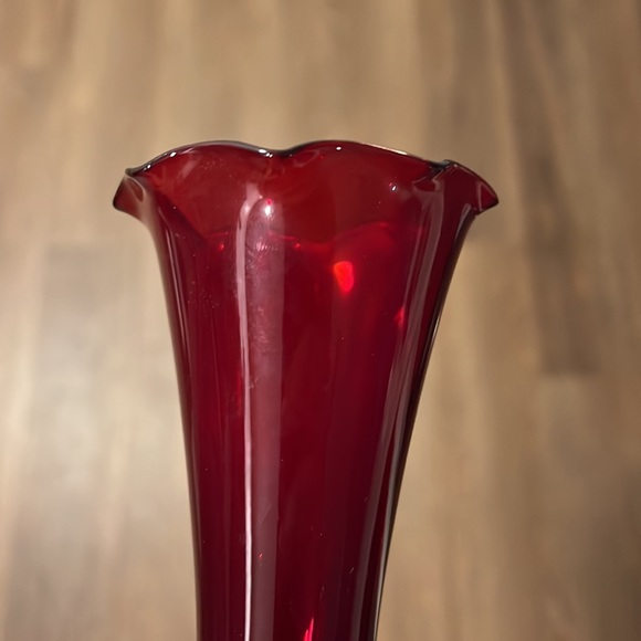 Akro Agate vintage red vase. Sticker intact - Picture 3 of 6